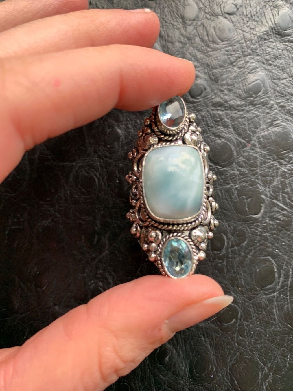 Bagues: Wunderschöner Ring mit Larimar – Neuf (Voir description) à Birsfelden par Exclusivity 1
