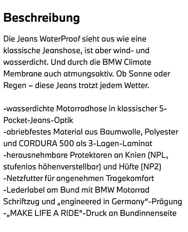 Jeans: BMW Motorrad Jeans 34/34 – Usato da Oberrohrdorf venduto da GemoX3
