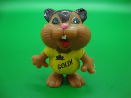 GOLDI HAMSTER WERBEFIGUR HELL GELB CA 4CM COMMEZBANK 1985