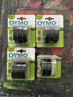 4x DYMO 9mm Prägeetiketten, schwarz, neu 
