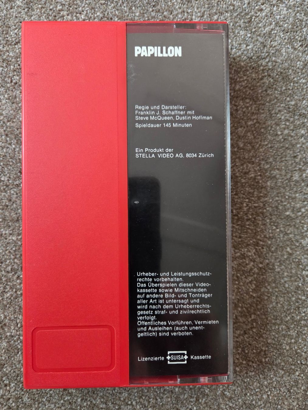 Tutti i VHS: VHS Kassette Papillon Steve McQueen Dustin Hoffman – Usato da Mollis venduto da Cadillac58 1