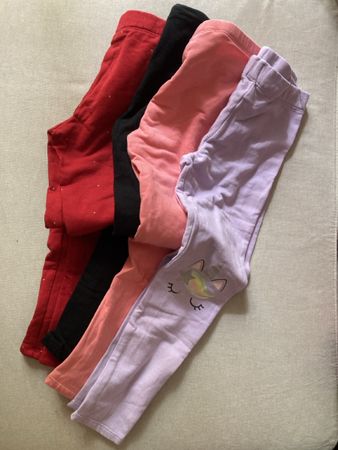 4 Leggings Set warm, bunt verschiedene Farben Gr. 122/128