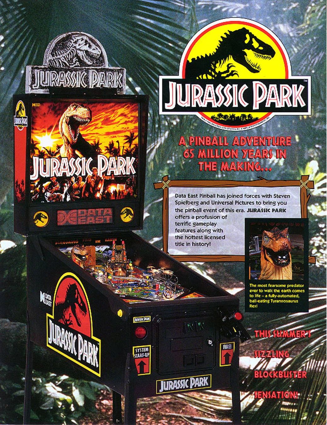Flipper: Jurassic Park Data East Flipperkasten – Usato da Salmsach venduto da bigbellybank 2