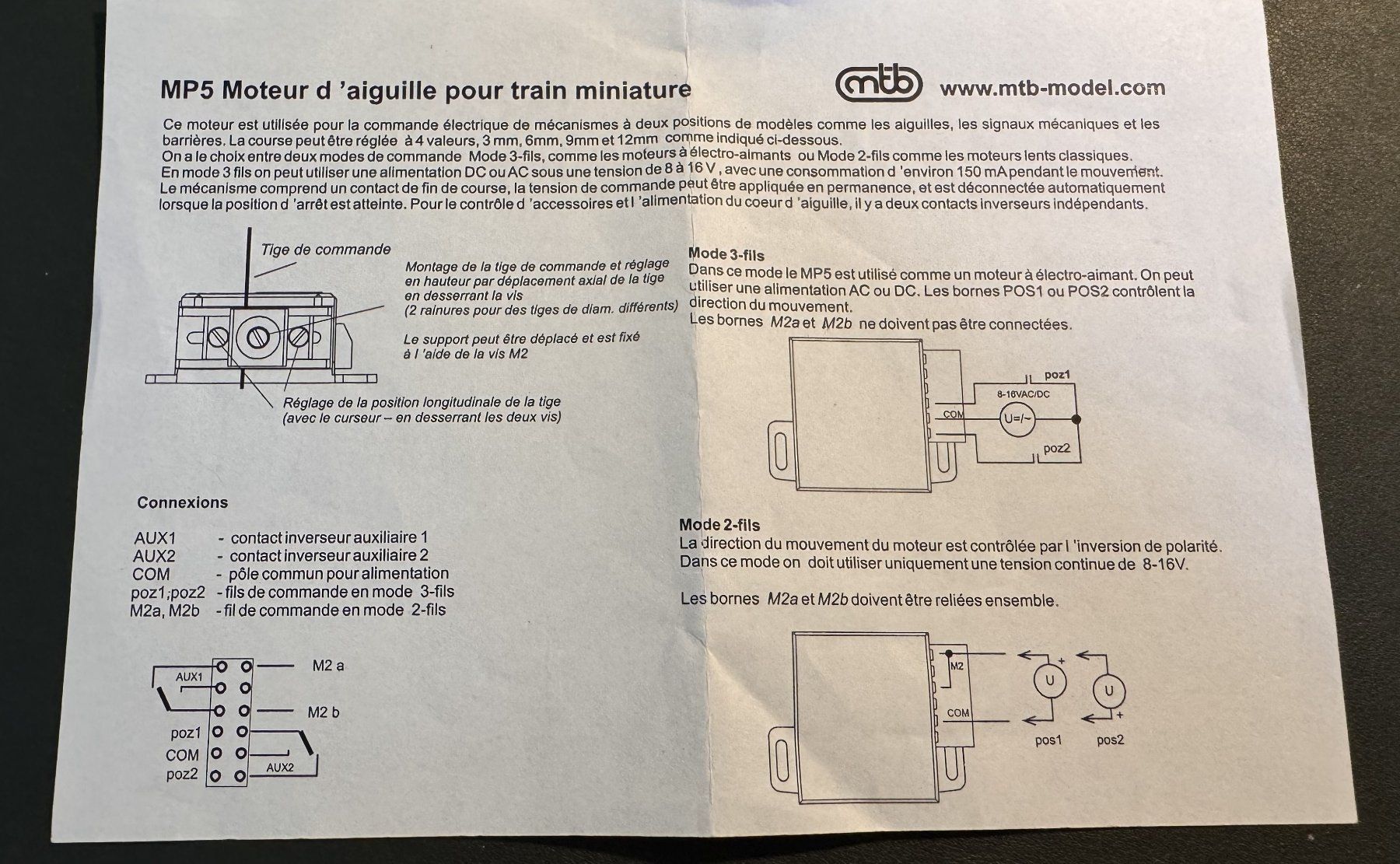 Modellini di ferrovie: Moteurs d'aiguillages MTB MP5 – Usato da Martigny venduto da Amvic 2