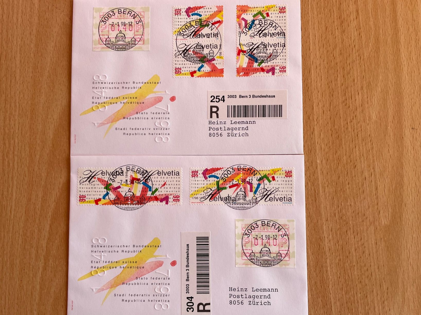 Alle Briefmarken: 2 env. se tenant, rares ! – Gebraucht aus Sonceboz-Sombeval von Comment2