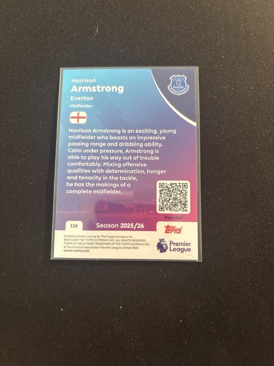 Topps Carte collezionabili: Harrison Armstrong - Topps RC - Everton - PL – Usato da Kaiseraugst venduto da Baum_12 1