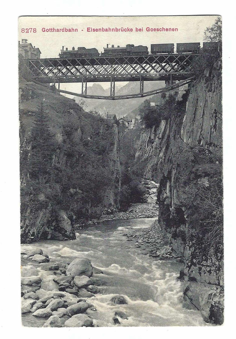 Cartoline postali: Gotthardbahn Eisenbahnbrücke bei Göschenen k9 – Usato da Aarau venduto da fussball-fussball