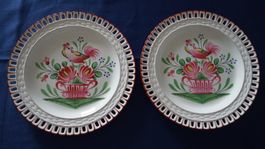 2 Keramik Teller Handbemalt