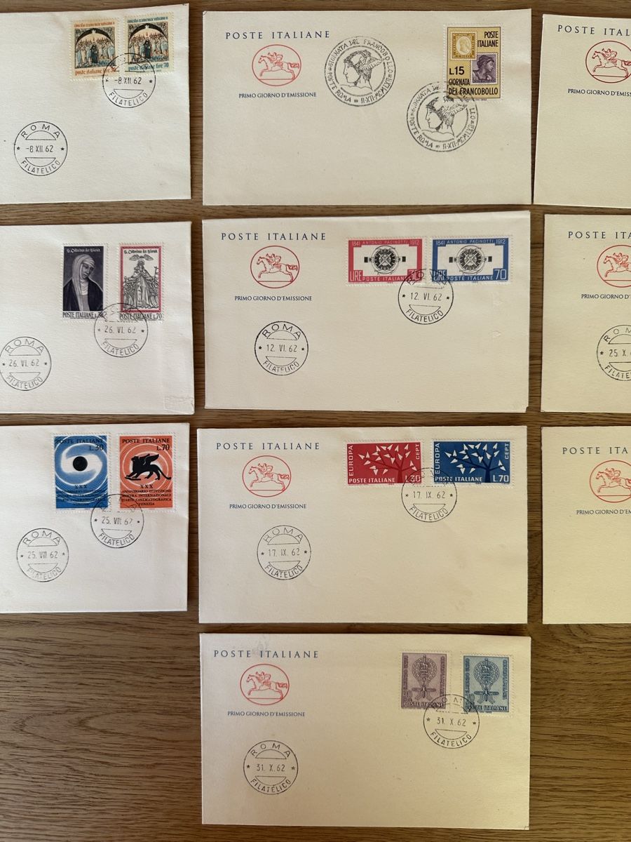 Tutti i francobolli: Italien - 10x FDC 1962 – Usato da Schmitten / FR venduto da Samsara169 2