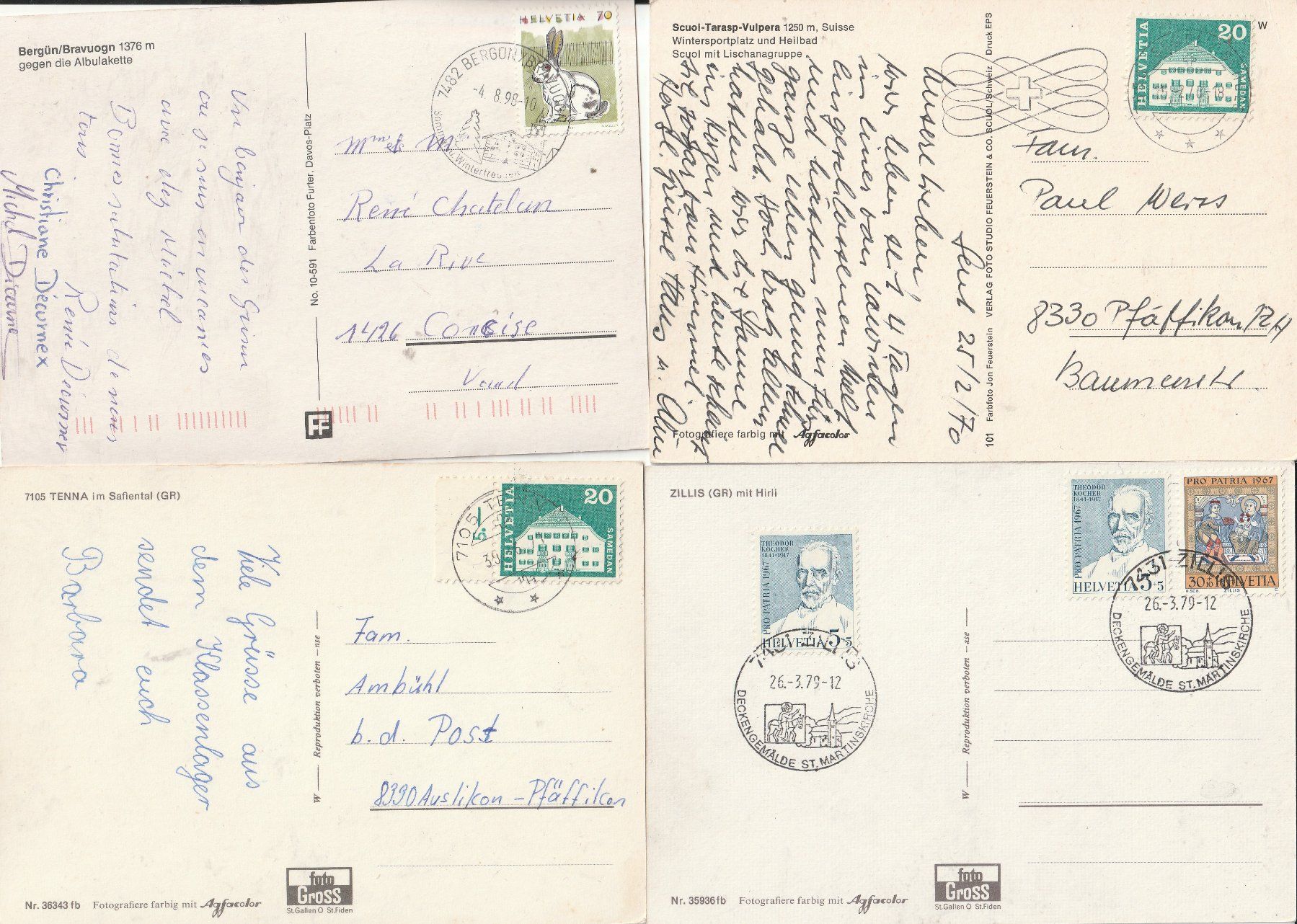 Cartoline postali: 24 AK. Dörfer-Ortschaften Graubünden – Usato da Lumbrein venduto da made02 8