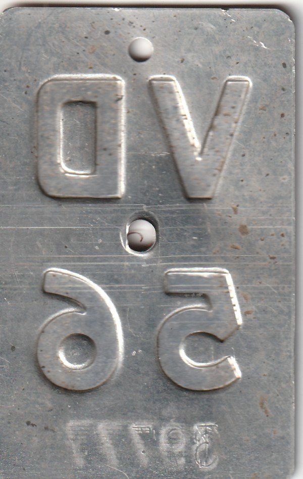 Ecriteaux: Velonummer  VD  1956  Top Zustand – D'occasion à Rupperswil par Ema10 1