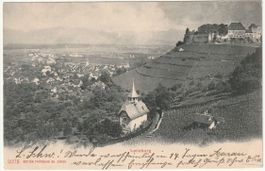 AK Lenzburg, Blick auf dem Ort und auf dem Schloss 1904