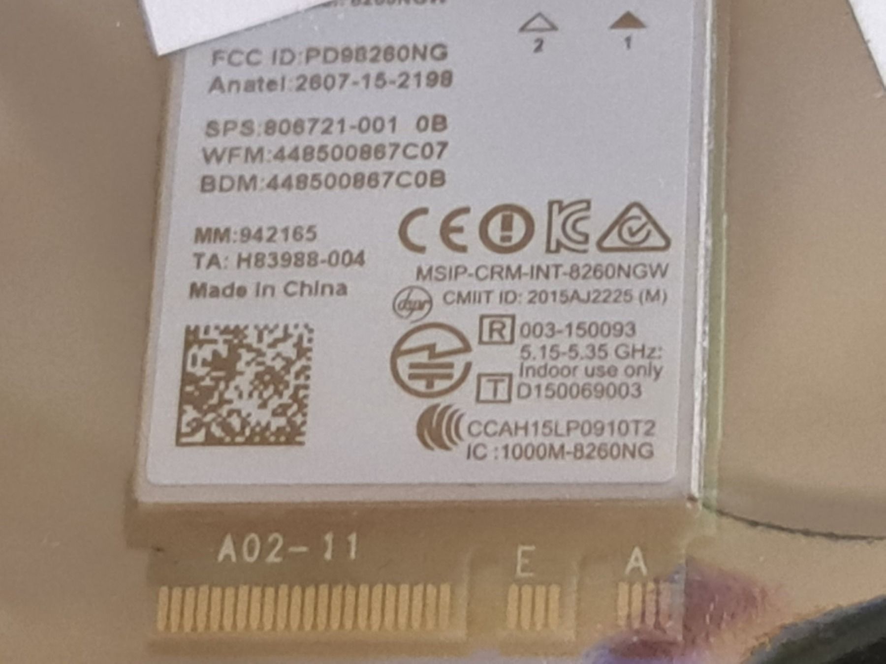 Asus Componenti elettronici: Wlan Modul 8260 für Asus G752vs – Nuovo e nell'imballaggio originale da Pfungen venduto da Fastback66