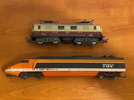 Lot Lima locomotive Re 4/4 1 et TGV  DC H0 SBB / CFF / SNCF