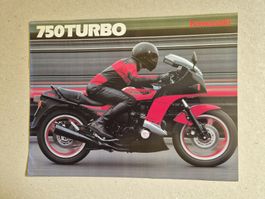 Kawasaki 750 Turbo Motorrad Prospekt Original Zustand