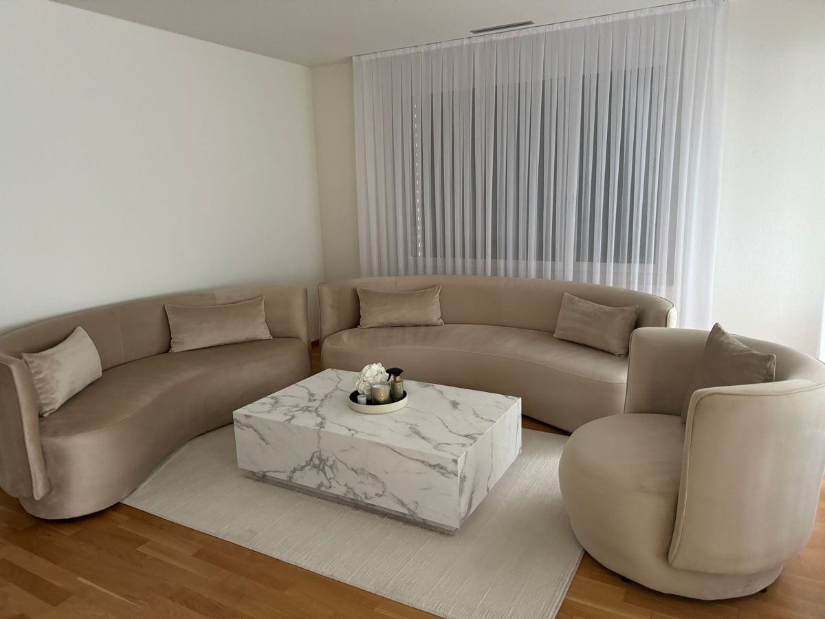 Divani: Modernes Sofa Set, beige, Samt, Top Zustand! – Usato da Balgach venduto da M369
