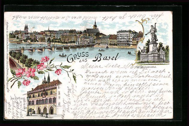 Cartes postales: Litho Basel, St. Jakobsdenkmal, Rathaus, – D'occasion à Berlin par bartko-reher
