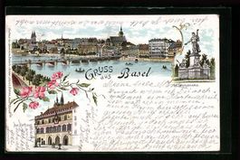 Litho Basel, St. Jakobsdenkmal, Rathaus,