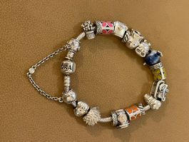 PANDORA Bracelet, 19cm with 13 Charms