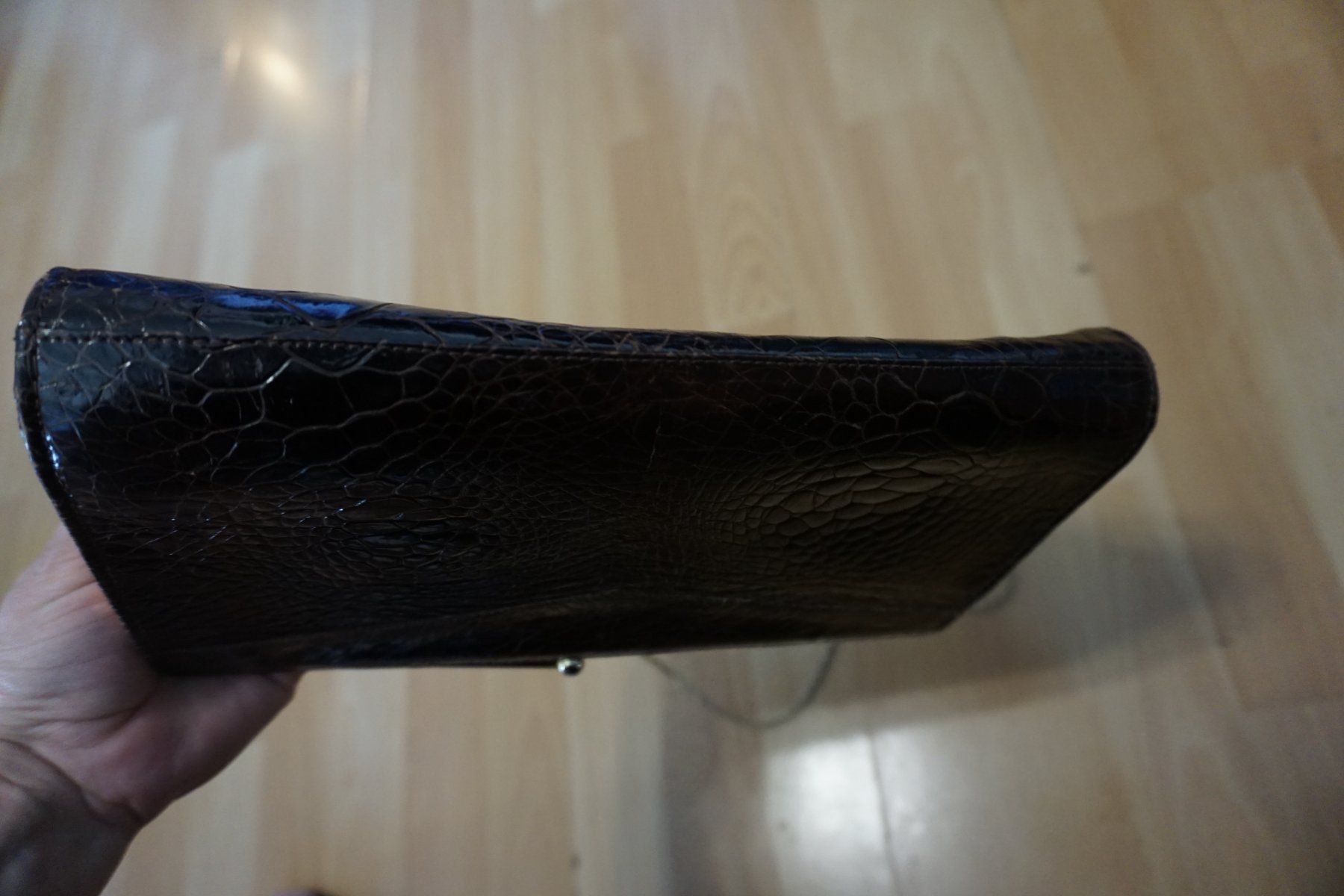 Taschen für Damen: Vintage Handtasche Kroko-Optik, braun – Gebraucht aus Zürich von einalemjena 8