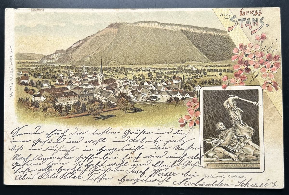 Cartoline postali: Gruss aus Stans Litho  – Usato da Horw venduto da Tellbub