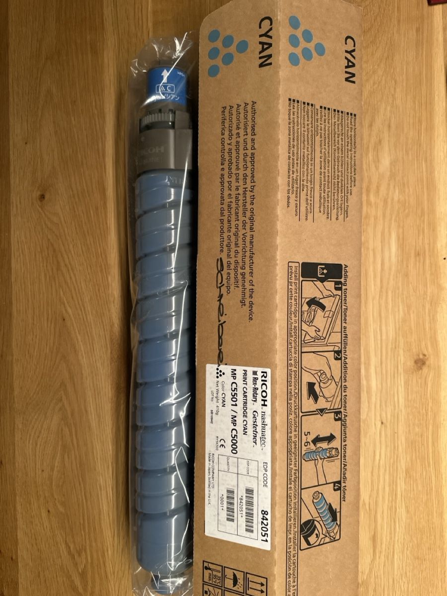 Ricoh Cartucce per stampanti & toner: Toner Cyan – Nuovo e nell'imballaggio originale da Oberwangen b. Bern venduto da Audiofisch 1