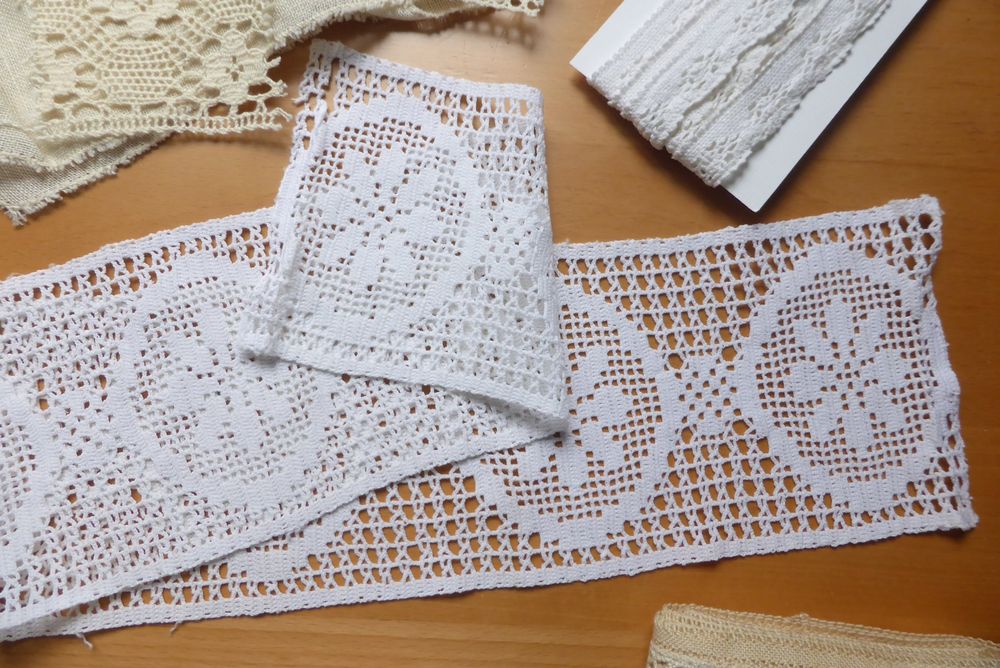 Grosse Menge alter Spitzen teils - handgemacht 2