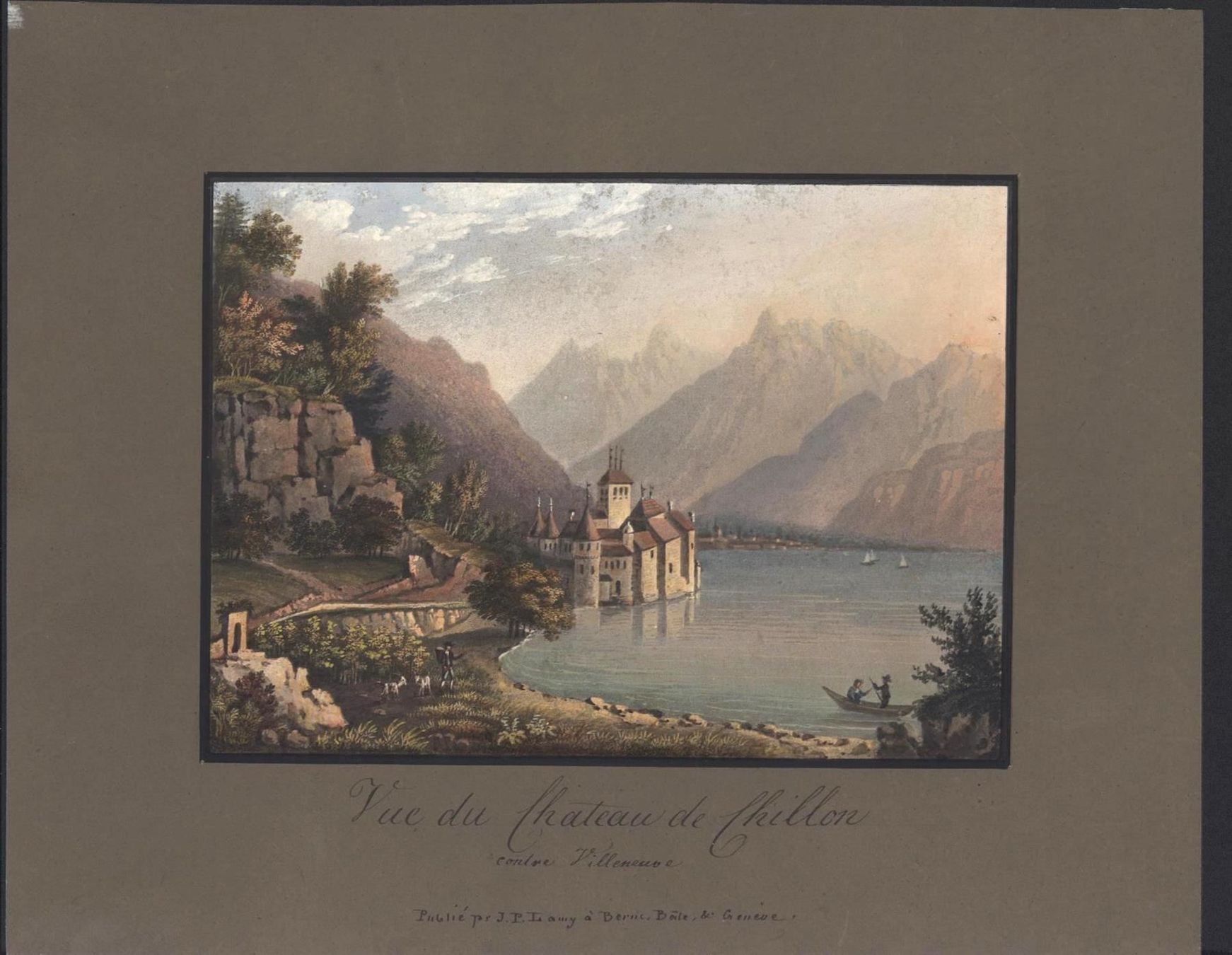 Incisioni: Chillon altkolorierte Aquatinta – Usato da Rafz venduto da Helvet32