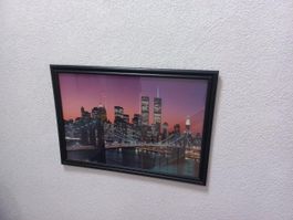 Skyline New York mit Twin Towers / Bild New York mit Rahmen