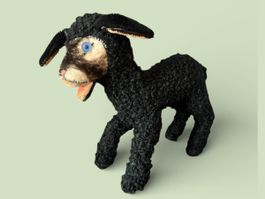 Steiff schwarzes Lämmchen – Vintage Plüschtier