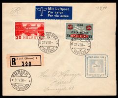 CH - Flugpost - Sonderflug - SF 38.1e - Pro Aero 1938