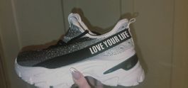 Love Your Life Rhinestone Chunky Sneakers - Great Deal!