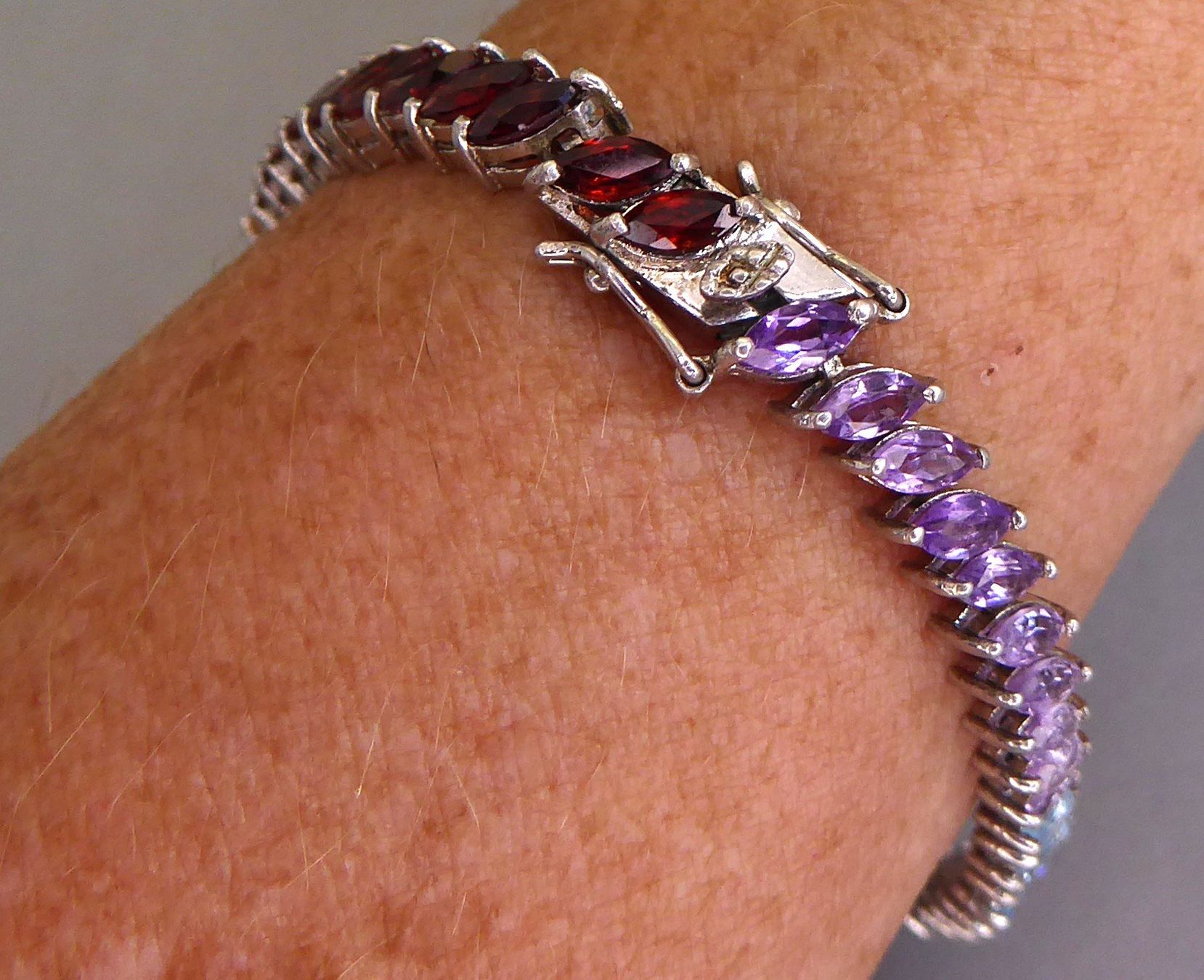 Bracciali & Braccialetti: Armband 925 Silber mit echten Steinen um 1985 – Usato da Muri AG venduto da Lineli2020 3