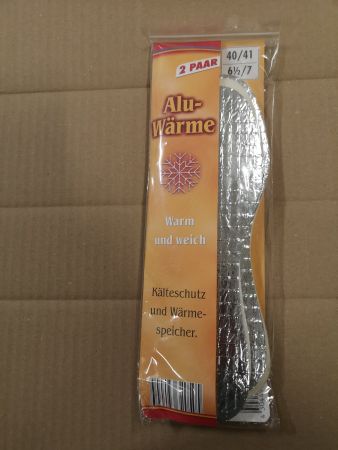 2 Paar Schuheinlage Wintereinlage Alu-Wärme 40/41 6,5/7