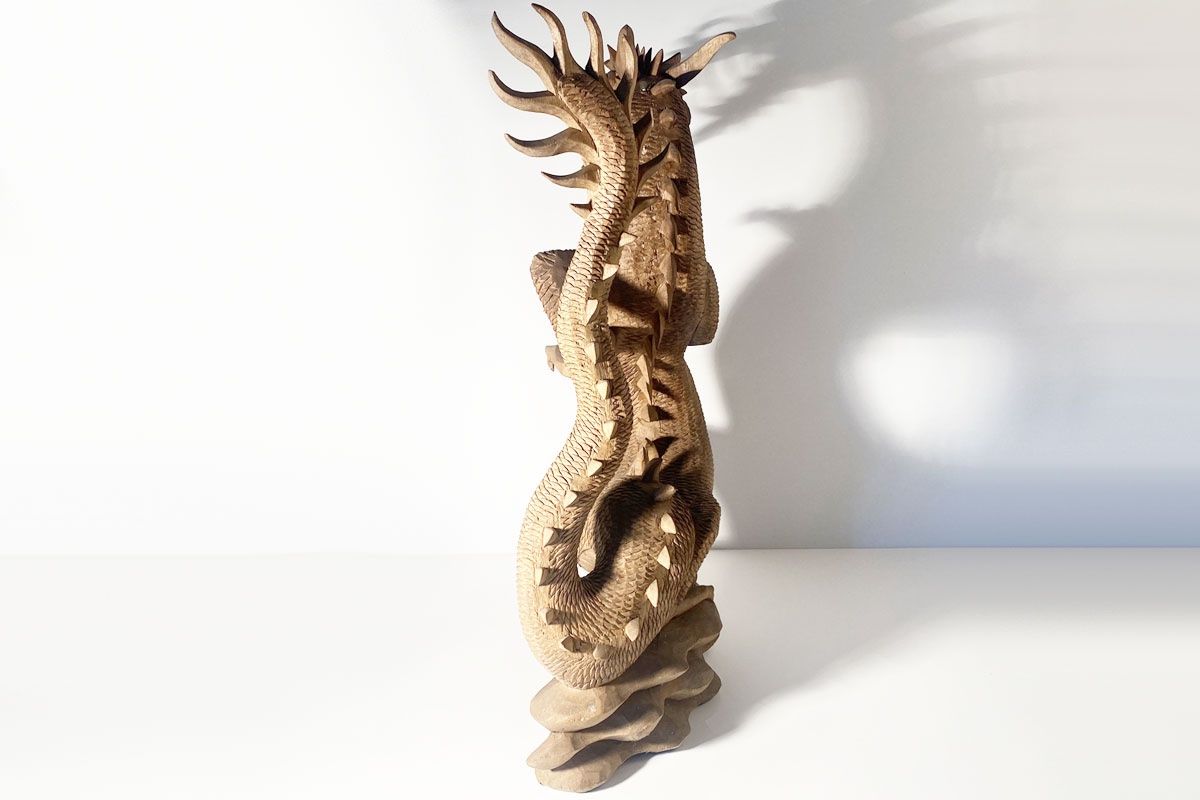 Sculture & Statue: Handgeschnitzer Holz Drache Bali 80 cm – Usato da Ballwil venduto da ClassicGallery 2