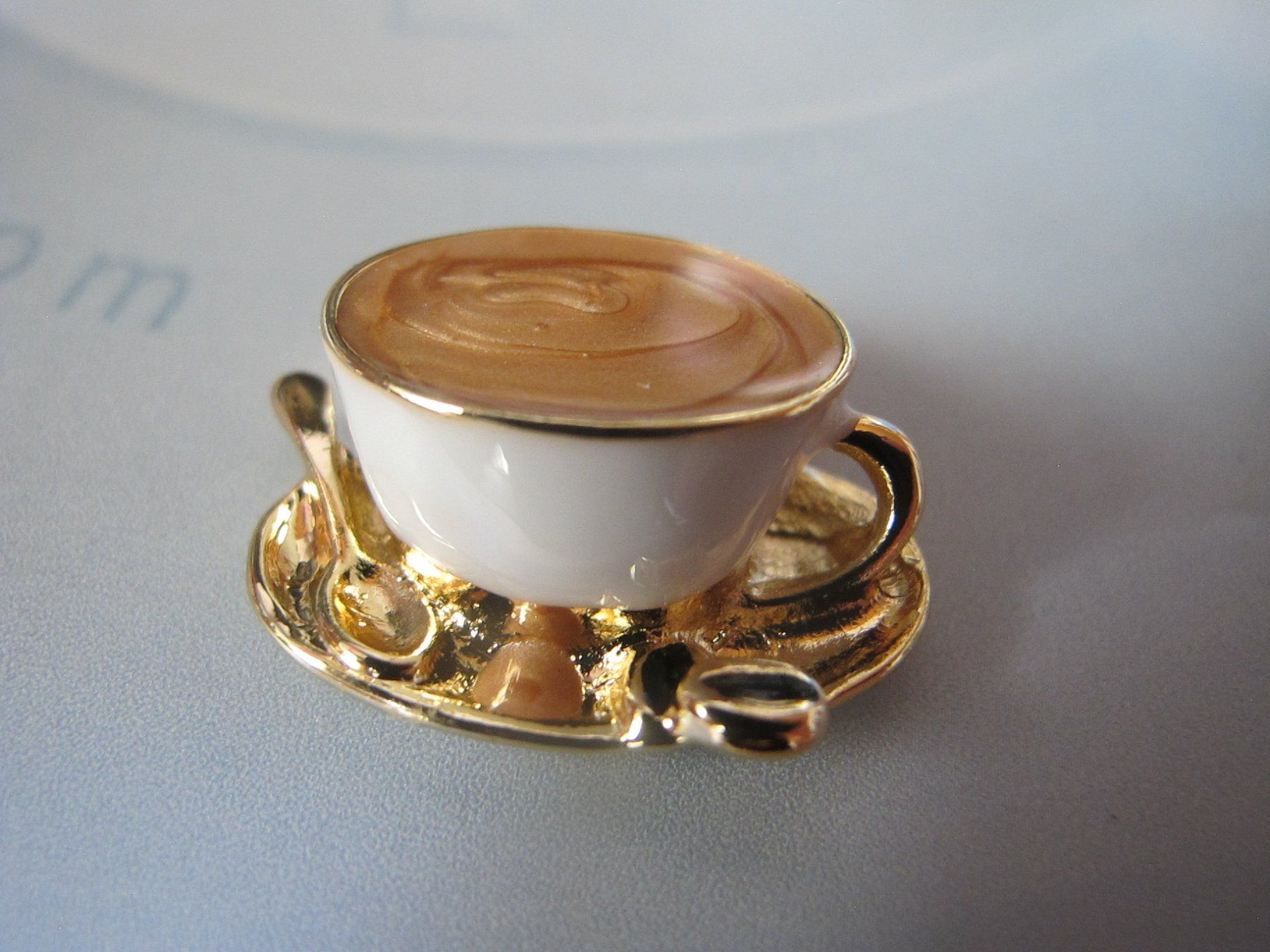 Spille & Fermagli: Goldige Kaffee Tasse Brosche,neu, ein Hingucker! – Nuovo (secondo la descrizione) da Löhningen venduto da Chimae67 3