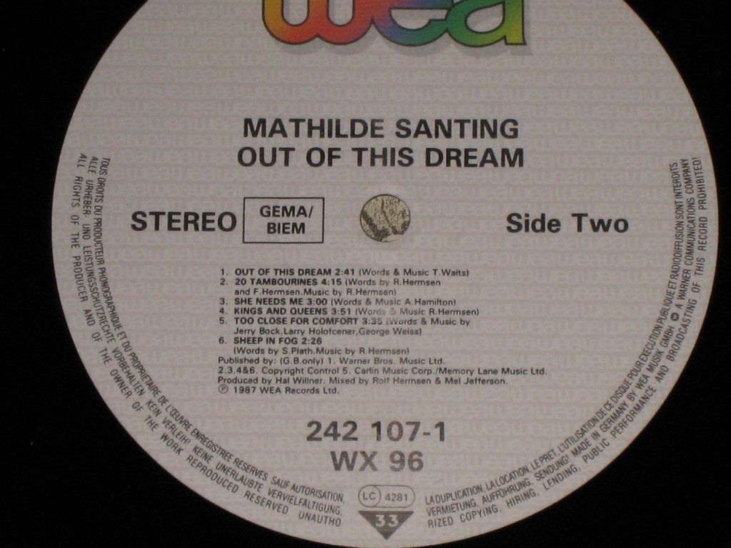Dischi in vinile: LP - MATHILDE SANTING - OUT OF THIS DREAM – Usato da Steckborn venduto da Quo7 2