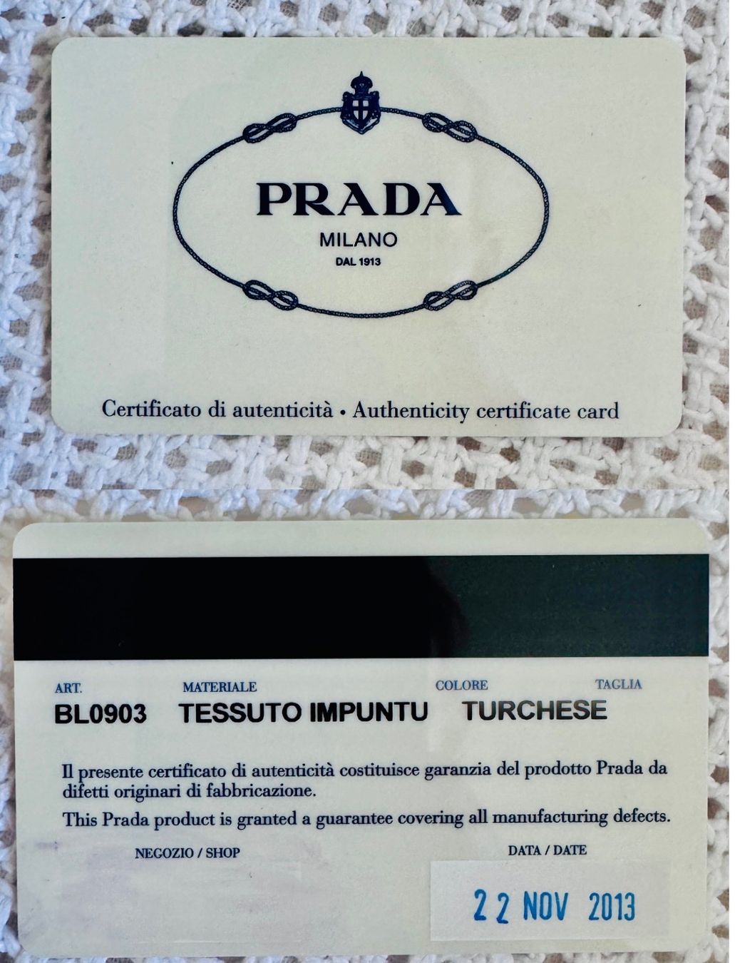 Prada Borse da donna: Prada quilted nylon chain bag in türkis – Usato da Ehrendingen venduto da ali_8rdt 9