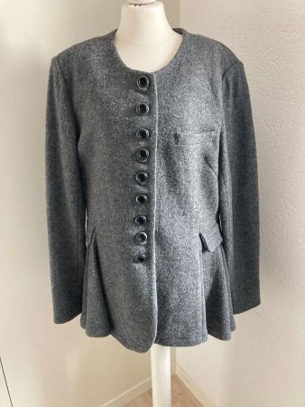 Schicker Kurzmantel Damen Gr. 42 Wolle tailliert