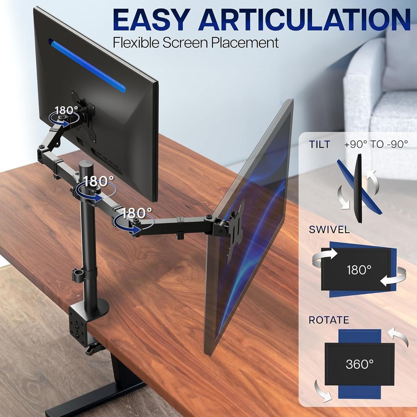 Staffa per monitor: Monitor Halterung 2 Monitore VESA höhenverstellbar – Nuovo e nell'imballaggio originale da Zürich venduto da jasminleut 3