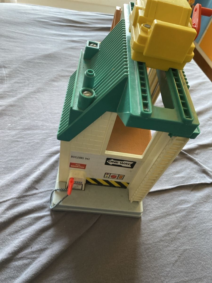 Vintage Fisher-Price Lift & Dépôt 1980 - Camion De Chantier Complet Avec Accessoires, Excellent état