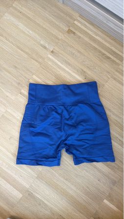 Damen Sportshorts gerippt blau neuwertiger Zustand