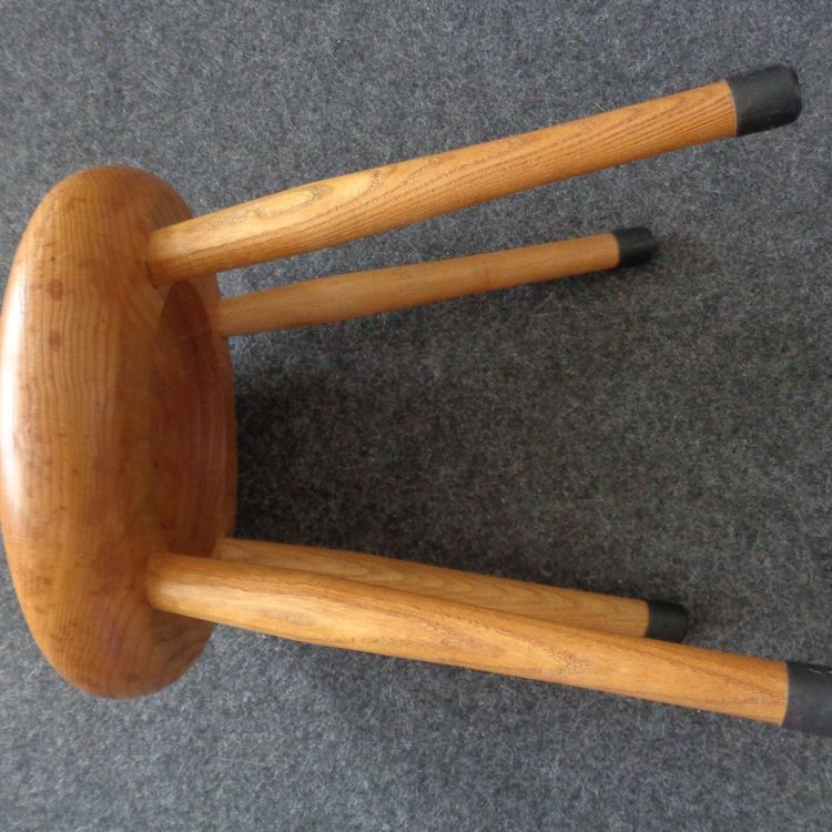 Hocker Aus Massivholz Mit Strohsitz – 47 Cm Hoch, 32x32 Cm Sitzfläche, Roh Zum Selber Lackieren