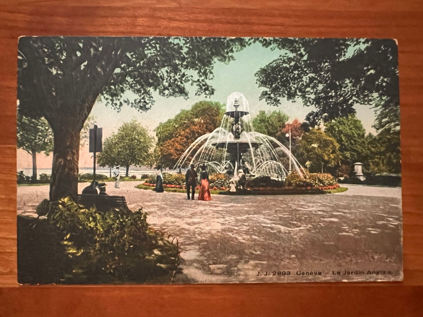 Ansichtskarten: Postkarte Genf Englischer Garten Litho 1908 (P549) – Gebraucht aus Hinwil von Sidi4