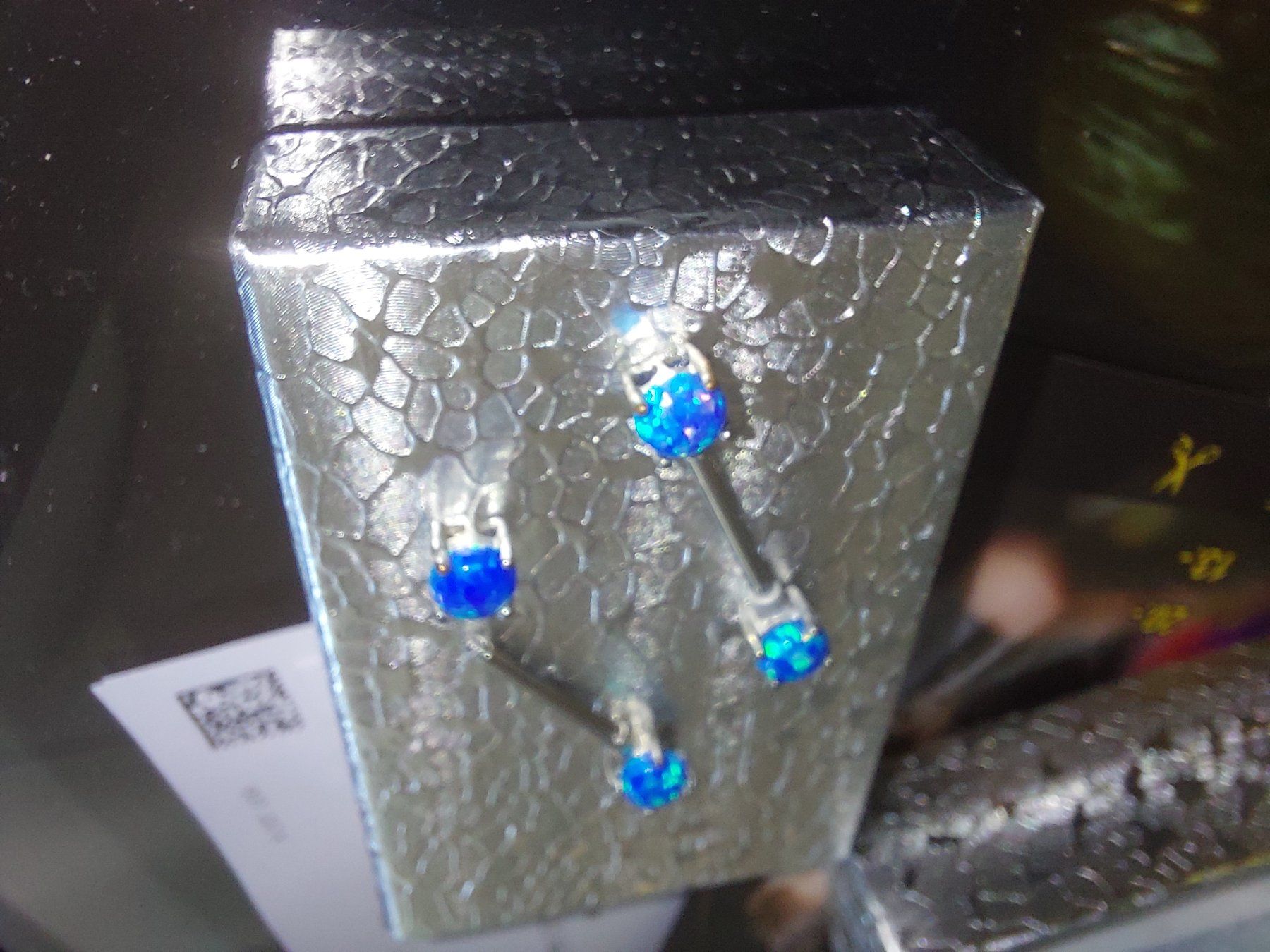 Gioielli per piercing: Opal Nippelpiercing paar (1 defekt) – Nuovo (secondo la descrizione) da Gwatt (Thun) venduto da B.D.999 2