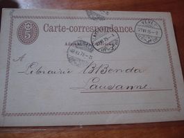 Ganzsache 1875, gelaufen, o Vevey