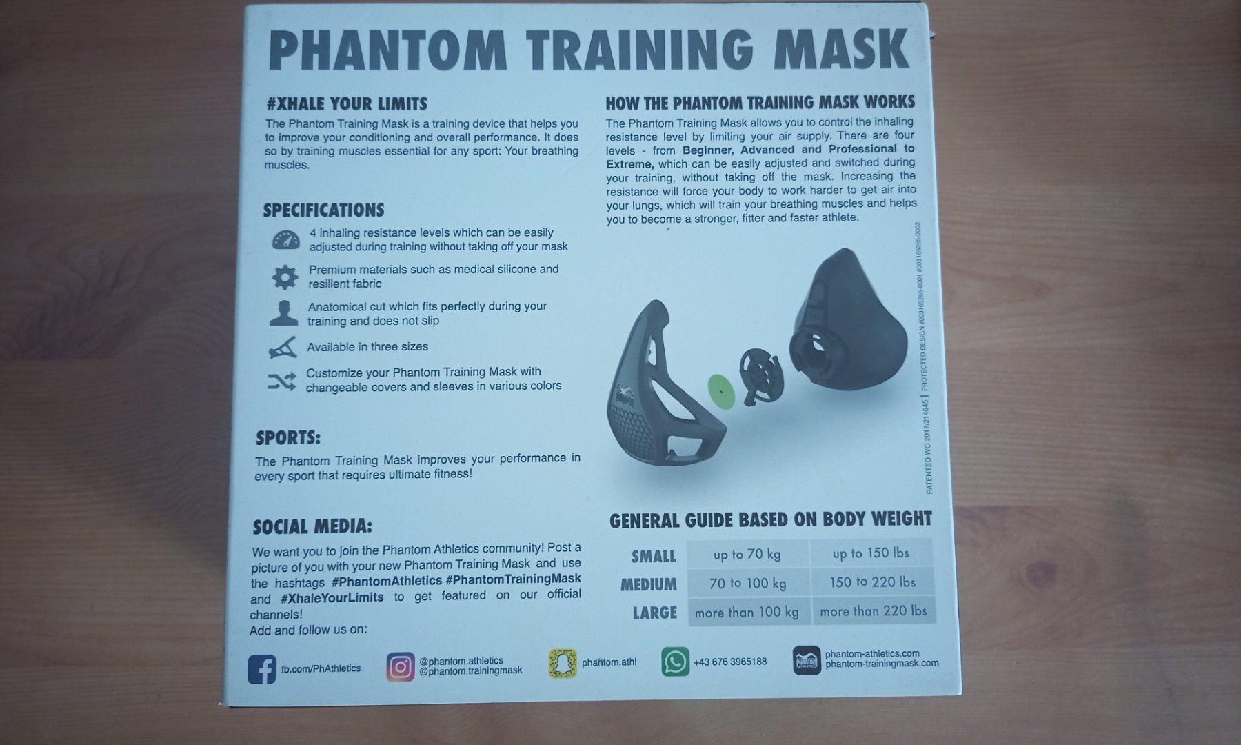 Maschere: Training Mask #XHALE YOUR LIMITS - Phantom Athletics – Nuovo e nell'imballaggio originale da Neuchâtel venduto da bor_esse 2