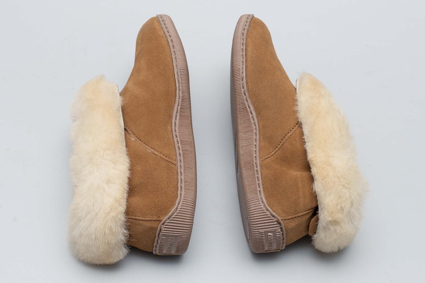 Damenschuhe: Schöne Leder Hausschuhe Minnetonka Slipper Hellbraun Gr 40 – Gebraucht aus Basel von phil4001 2