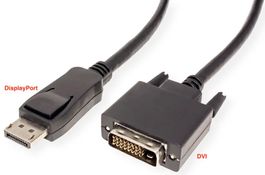 VALUE Kabel DisplayPort-zu-DVI M/M DVI(24+1) 1m schwarz