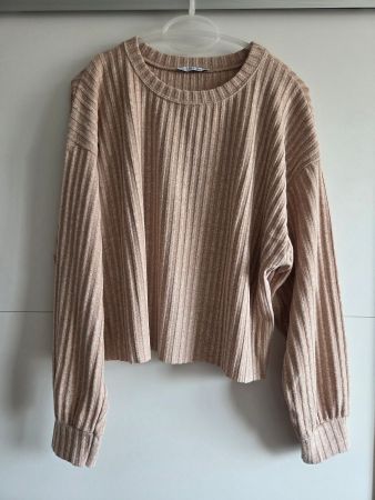 ZARA Pull beige côtelé - Taille S